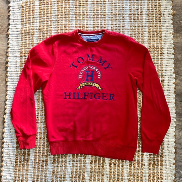 Brand New Tommy Hilfiger Red Sweater with Embroidered Logo - Picture 10 of 14